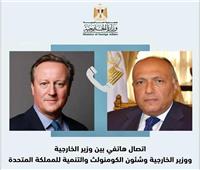 سامح شكري يناقش مستجدات الأوضاع في غزة مع وزير خارجية المملكة المتحدة
