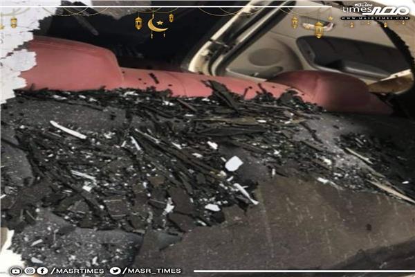 سيارة هايدى بعد الاعتداء 