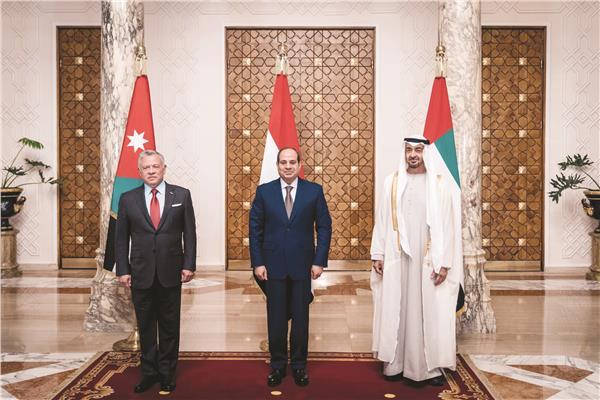 الرئيس عبدالفتاح السيسى والملك عبدالله والشيخ محمد بن زايد