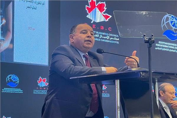  الدكتور محمد معيط وزير المالية خلال ندوة لمجلس الأعمال المصرى الكندى