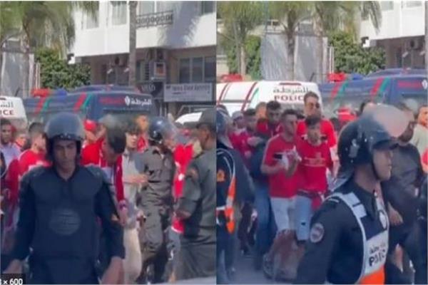 اشتباكات بين جماهير الوداد المغربي مع الشرطة المغربية