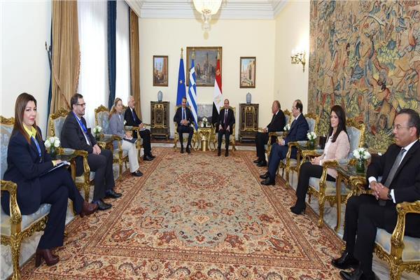 جانب من لقاء الرئيس عبد الفتاح السيسي  لرئيس وزراء اليونان