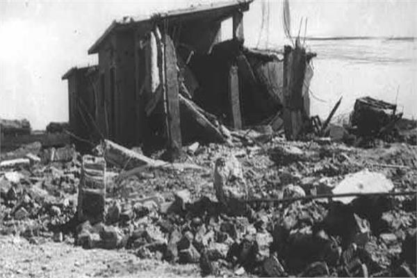 مدرسة بحر البقر بعد أن دمرتها اسرائيل
