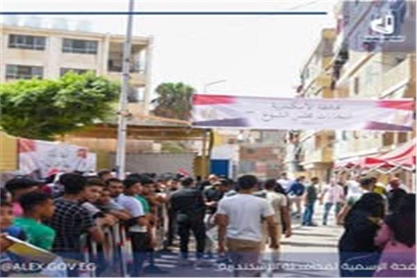 اقبال كبير في بدايه اليوم الانتخابي بلجان الاسكندرية 