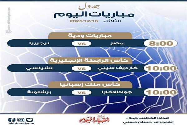 موعد مباريات اليوم