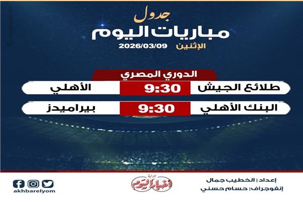 موعد مباريات اليوم