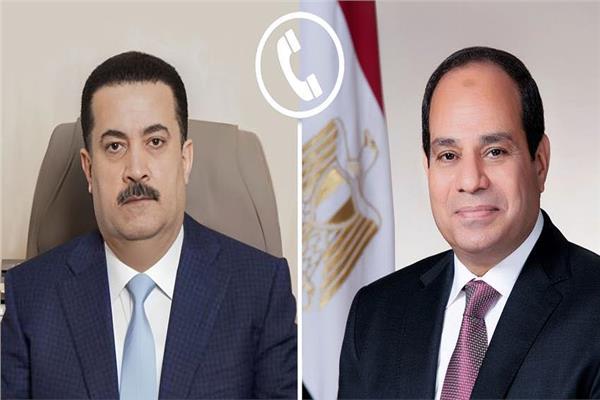 الرئيس عبد الفتاح السيسي و محمد شياع السوداني، رئيس وزراء العراق