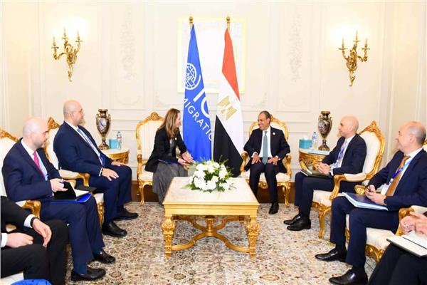 وزير الخارجية يلتقى المديرة العامة للمنظمة الدولية للهجرة