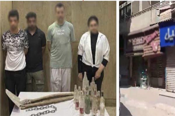 المتهمون بعد القبض عليهم