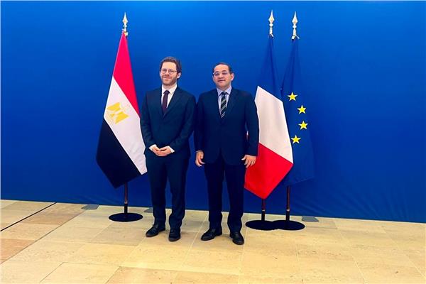 أحمد كجوك وزير المالية مع ديفيد أميل وزير الحسابات العامة الفرنسي