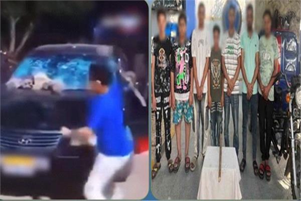 المتهمين عقب القبض عليهم