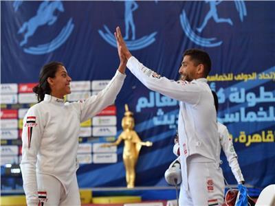 إسلام حامد وأميرة قنديل يحققان المركز الرابع بالتتابع المختلط في كأس العالم للخماسي الحديث