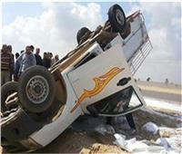 إصابة 9 عمال في حادث انقلاب سيارة ربع نقل شمال بني سويف