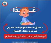غدا..إنطلاق الحملة القومية للتطعيم ضد مرض شلل الأطفال بالقاهرة والجيزة