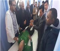 وزير الرياضة يزور مصابى سقوط «الإستاند الخاص» بمدرج الصالة المغطاة بـ ٦ أكتوبر