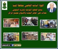 محافظ المنيا يتابع جهود مديرية التموين فى الرقابة على الأسواق وتحرير 74 مخالفة 