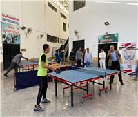 مباراة ودية بين رئيس جامعة القناة ونائبه لشئون التعليم في إفتتاح دوري تنس الطاولة 