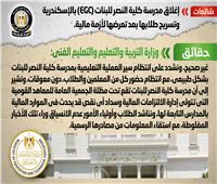 إغلاق مدرسة كلية النصر للبنات (EGC) بالإسكندرية وتسريح طلابها .. شائعه تنفيها الحكومة