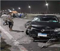 اصابة شخص  في حادث تصادم سياره ملاكي بالمهندسين 