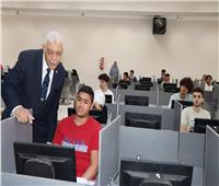 رئيس جامعة المنوفية يختتم جولته التفقدية للجان الامتحانات اليوم بكلية الحاسبات والمعلومات
