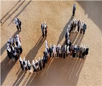 طلاب مدارس الغربية يرسمون بأجسادهم «غزة» تضامنا مع الشعب الفلسطيني