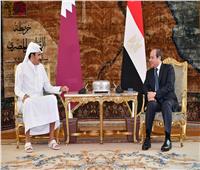 الرئيس السيسى وأمير قطر يؤكدان رفض محاولات تصفية القضية الفلسطينية